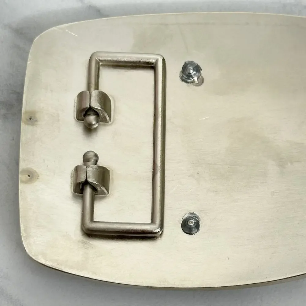 I Letter Initial Monogram Silver Tone Belt Buckle Western Style ✨
